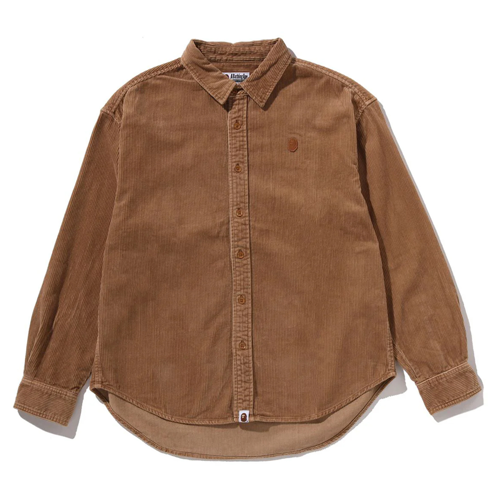 베이프 셔츠 ONE POINT HEAVY WASHED CORDUROY LS SHIRT 1L80-131-306 - 메인 이미지