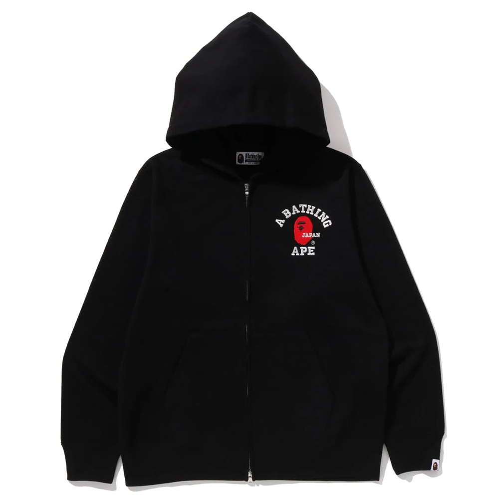베이프 후드집업 COLLEGE ONE POINT EMBROIDERY ZIP HOODIE 1L72-115-017 - 메인 이미지