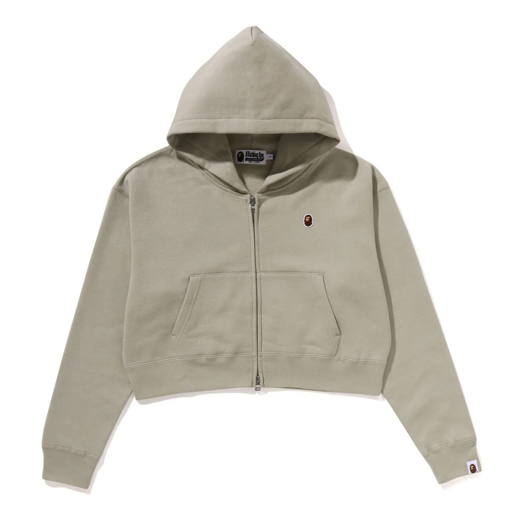 베이프 우먼즈 후드집업 PIGMENT DYED ONE POINT CROPPED ZIP HOODIE 1L80-215-004 - 상세 이미지 2