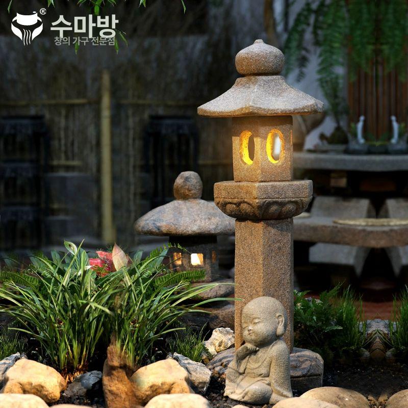 야외 석등 화단 조명 태양광 돌탑 정원꾸미기 잔디등 태양광 - 상세 이미지 2