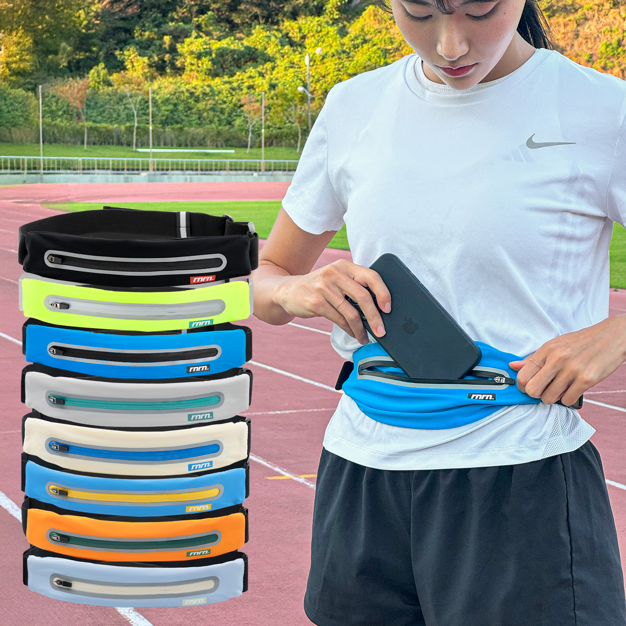 rnrn 러닝벨트 런닝가방 허리밴드 마라톤 힙색 플립벨트 베이직