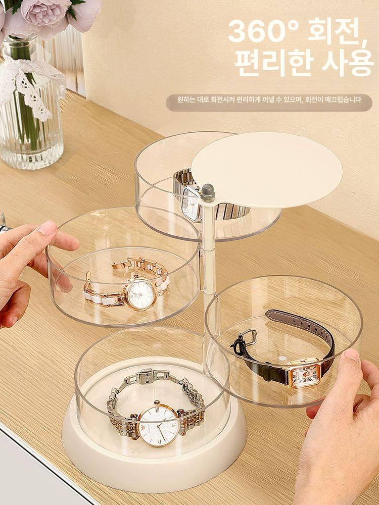 시계 케이스 보관함 손목 보석 디스플레이 수납함 목걸이 진열대 거치대 보석함 럭셔리 3단 - 상세 이미지 2