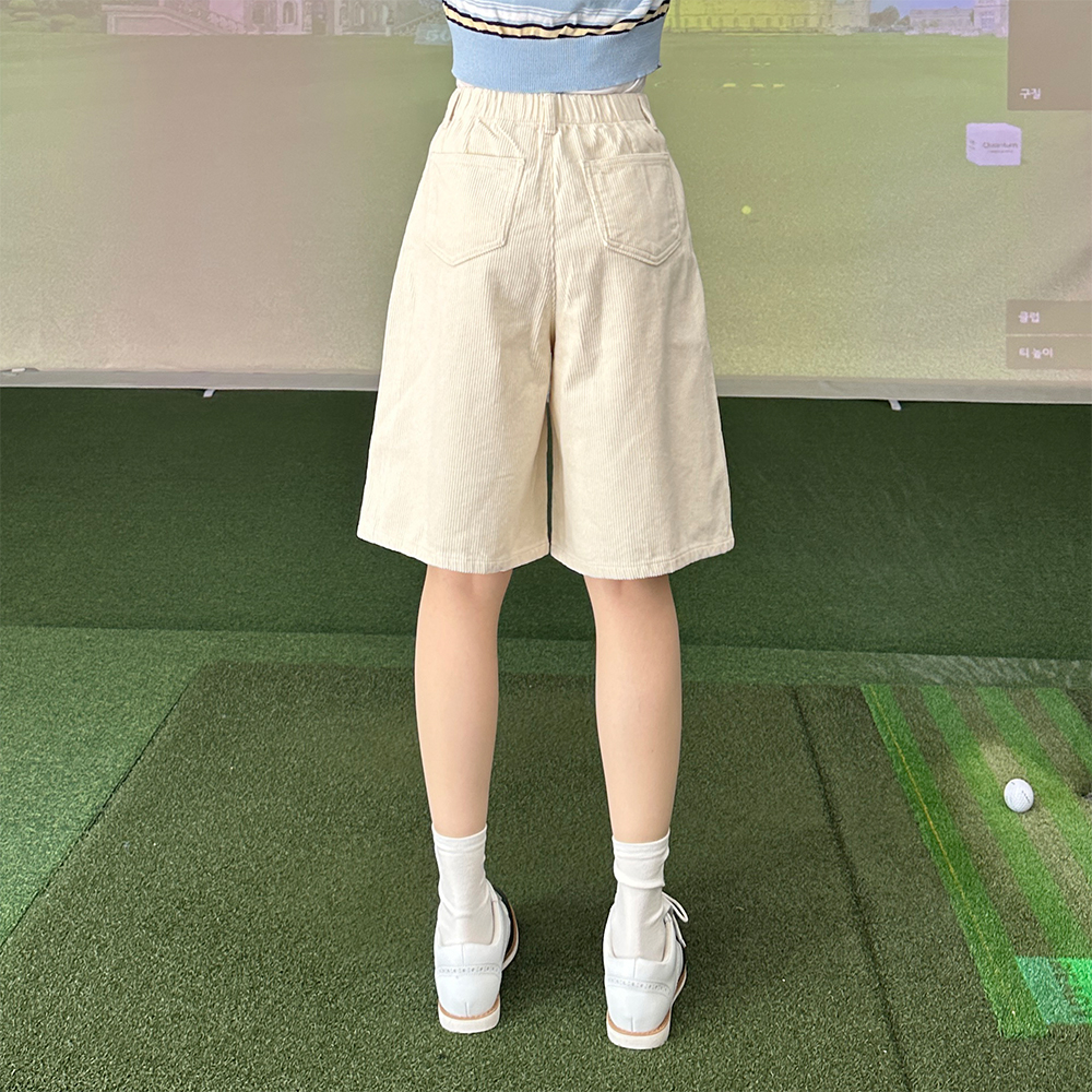 코듀로이반바지 여성골덴반바지 코듀로이팬츠 5부 이미지 8