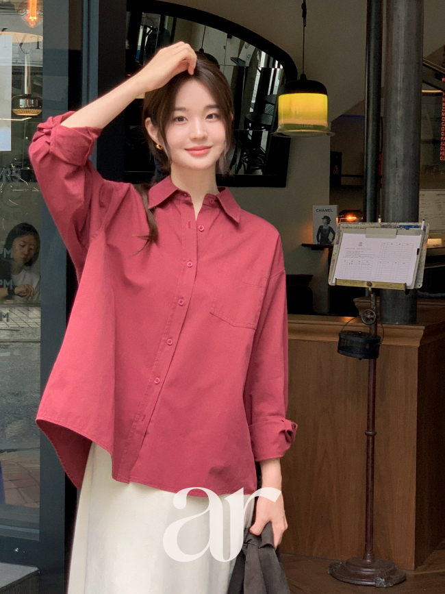누이븐 루즈핏 베이직 셔츠 bs8461 - 상세 이미지 2