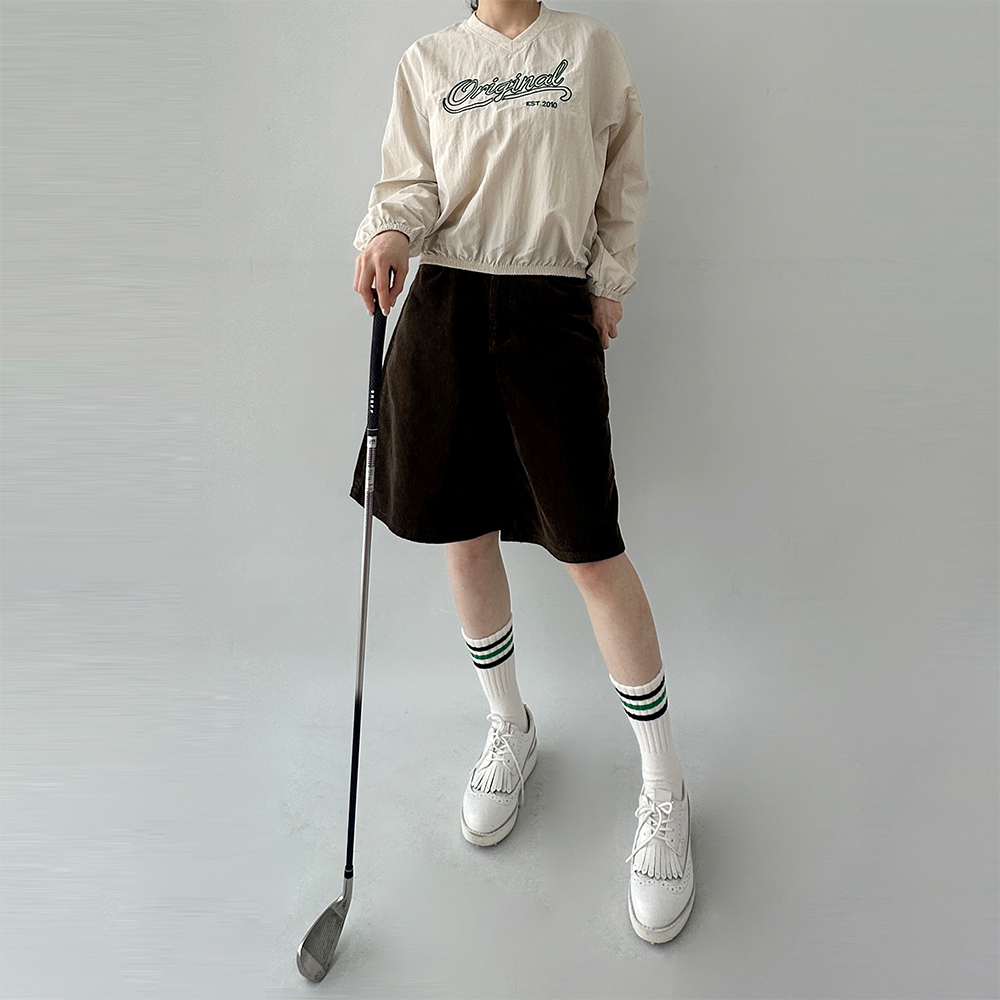 코듀로이반바지 여성골덴반바지 코듀로이팬츠 5부 - 상세 이미지 5