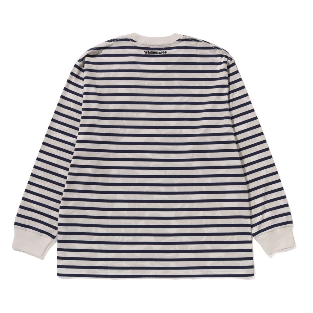 베이프 긴팔티 SOLID CAMO ONE POINT RELAXED FIT STRIPE LS TEE 1L80-111-304 - 상세 이미지 3