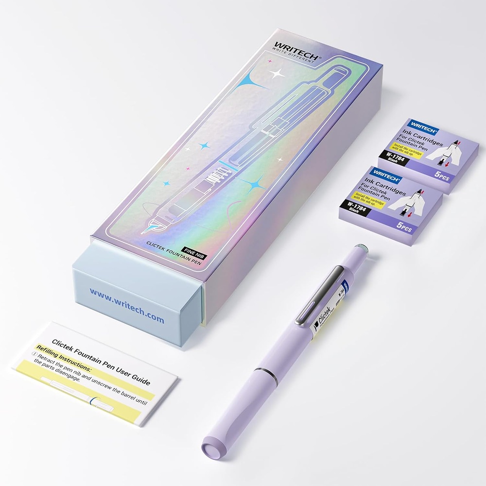 WRITECH 수납식 만년필 세트 검정잉크 카트리지10개 이미지 8