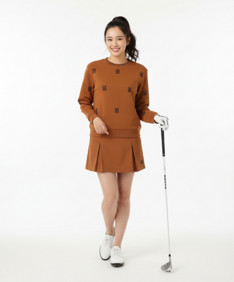볼빅 골프 가을 필드룩 고급스런 자수패턴 골프웨어 스윙 라운드 티셔츠 - 상세 이미지 4