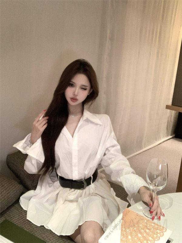 벨트 포함 여성용 셔츠 원피스 가을 신상 슬림핏 스타일 출퇴근 데일리룩 활용 가능한 3컬러로 다양한 코디 가능 - 상세 이미지 2