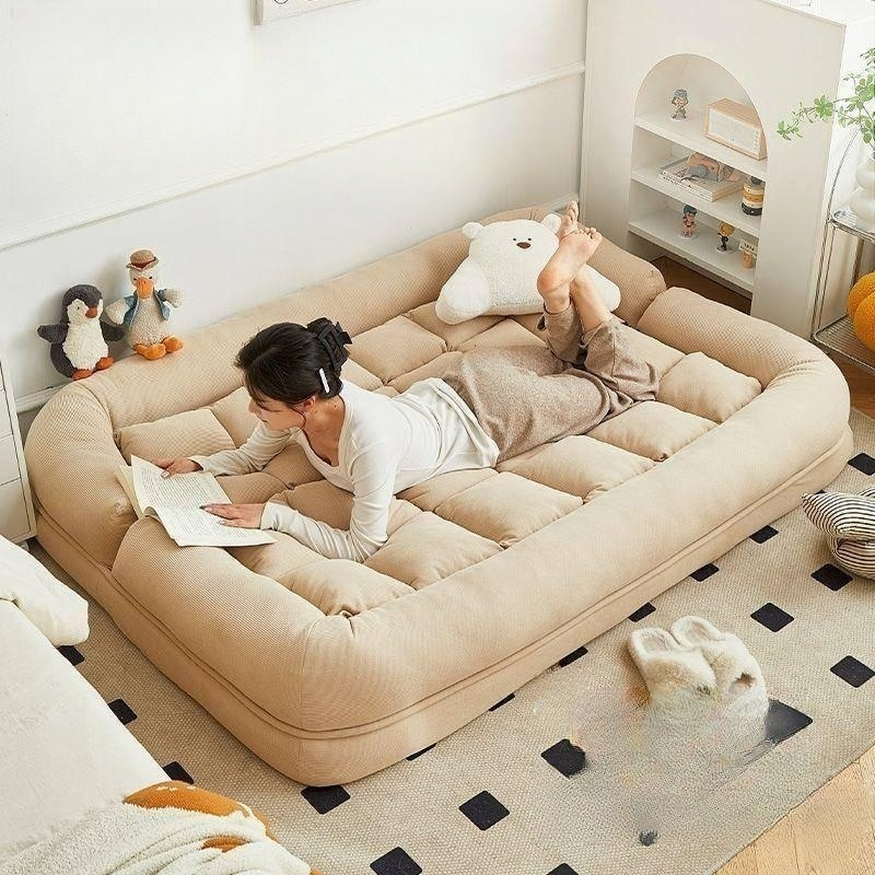 접이식 소파베드 거실 안락 의자 발코니 휴식 쇼파 150x130 특대형 베 코듀로이 기타 - 상품 이미지