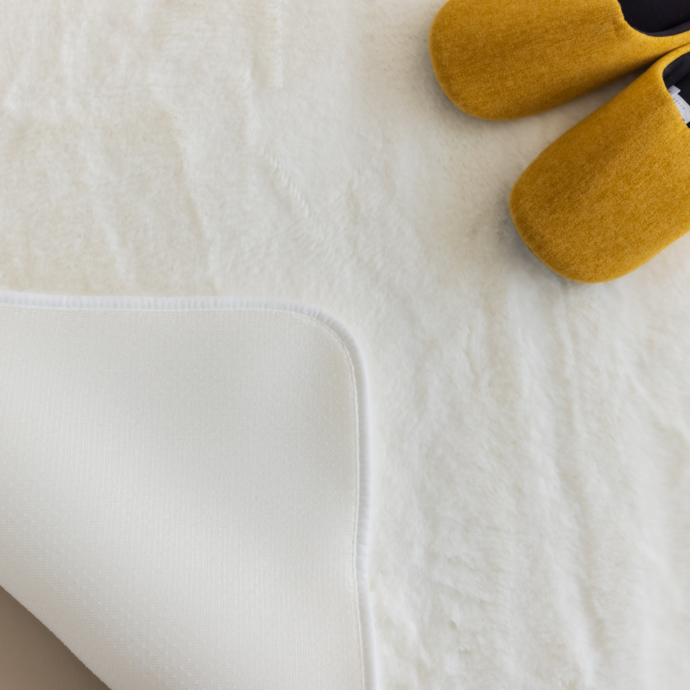 먼지없는 워셔블 장모 온감 러그 대형 거실 침실 원룸 에코퍼 화이트, 150x200