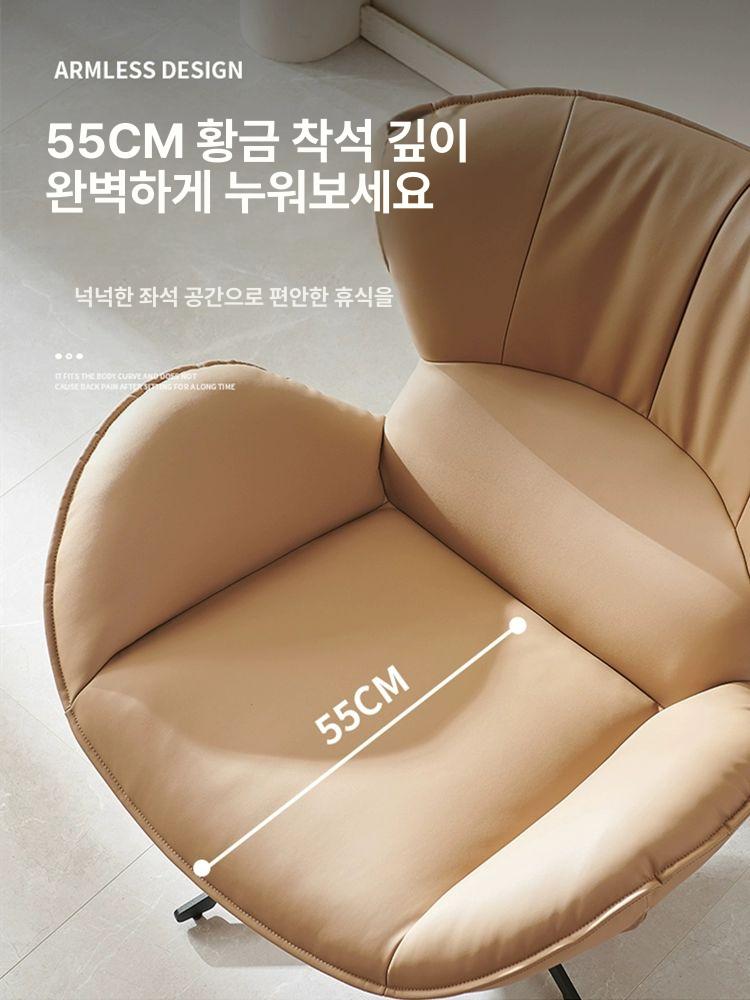 가죽안락의자 빈티지카페의자 에그체어 카페의자 안락의자 밝은 안락 북유럽 카페 이탈리아 가죽+라텍스 라이트커피 - 상세 이미지 4
