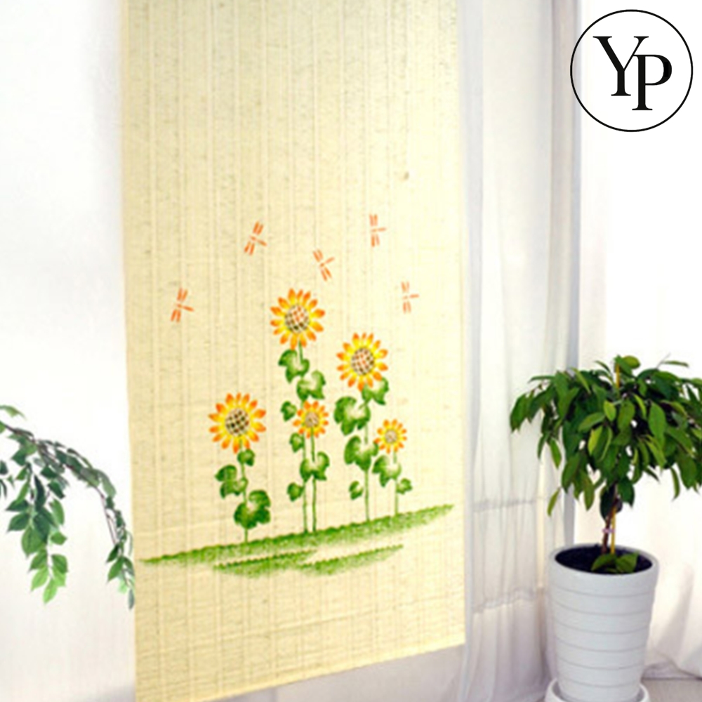 해바라기 커튼발 여름 갈대 발문 창문 가리개 금전운 사무실 개원 나무발 블라인드