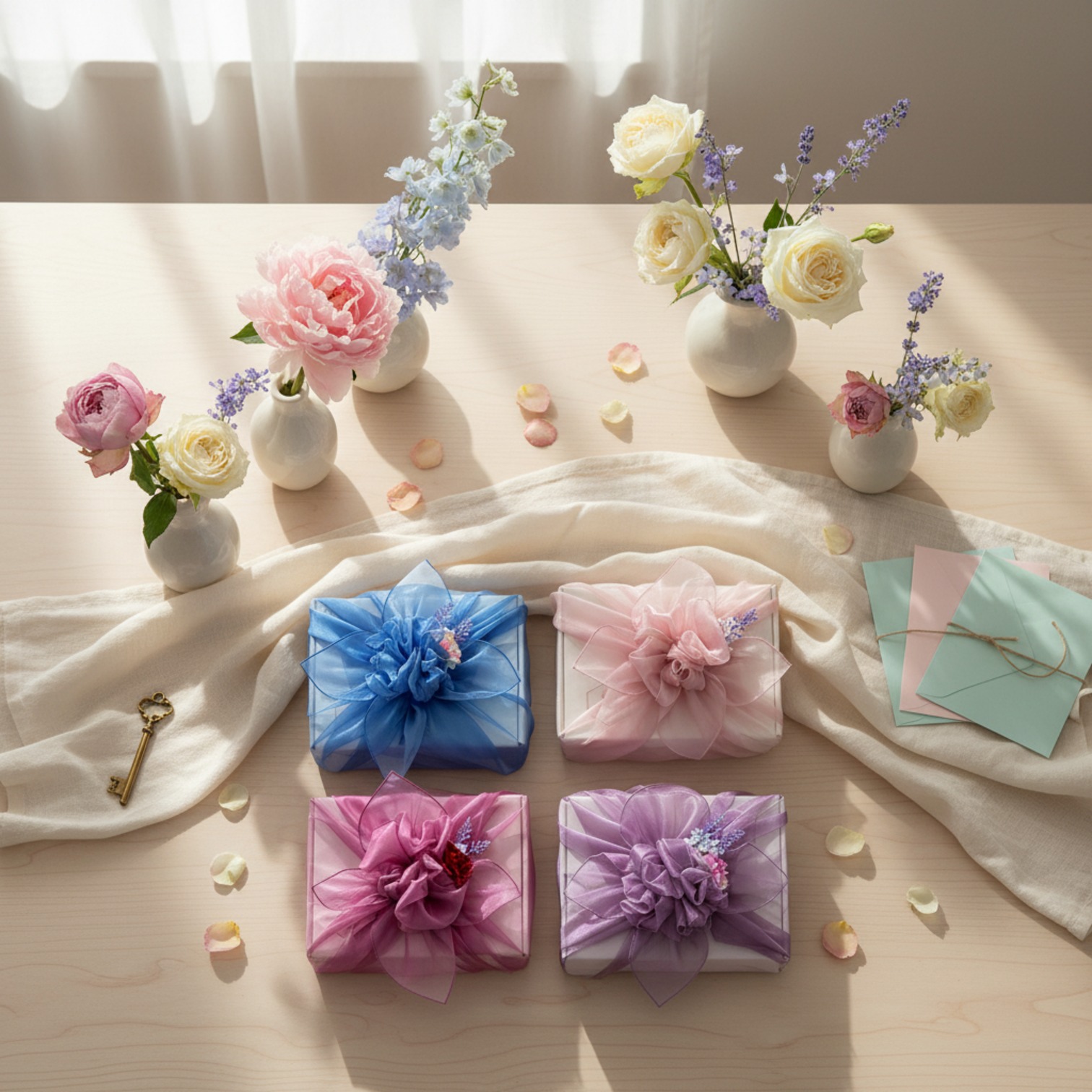 수제 천연 꽃 포춘쿠키 6구 선물세트 답례품 전통 보자기포장 쇼핑백 - 상세 이미지 5