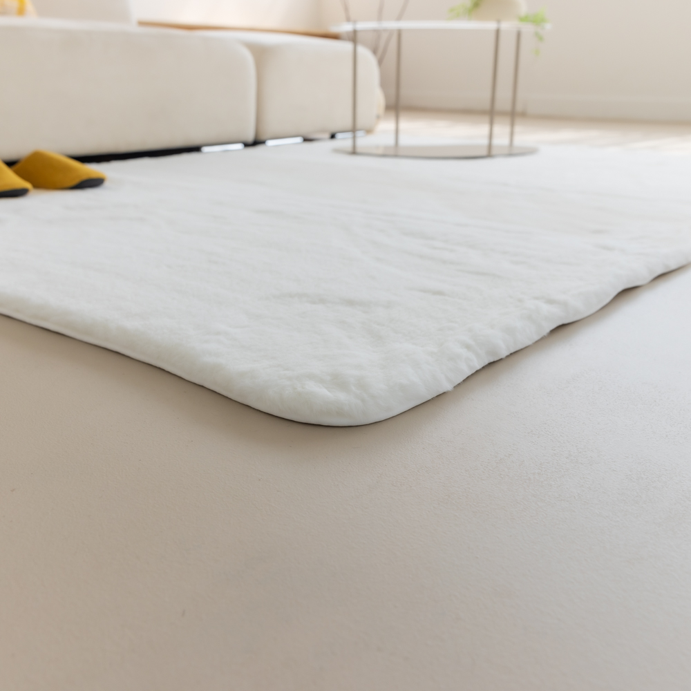 먼지없는 워셔블 장모 온감 러그 대형 거실 침실 원룸 양모 사계절 에코퍼 화이트, 150x200