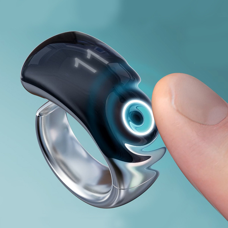 스마트 블루투스 반지 앱 연동 스마트링 웨어러블 링 아연합금 QB702 블랙 18mm - 상세 이미지 2