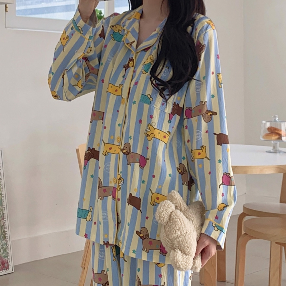 노브라잠옷 캡내장잠옷 파자마파티 수유 가을 긴팔 홈웨어 세트 - 상세 이미지 5