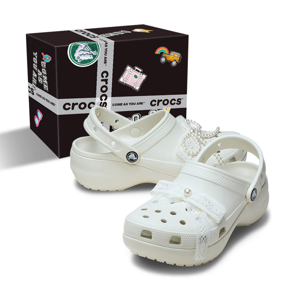 [네이버 단독][크록스 본사] 클래식 진주 레이스 플랫폼 클로그 211540-0HZ