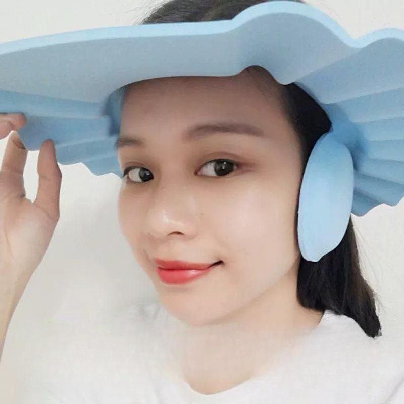머리감기 샴푸캡 베이비샴푸캡 샴푸헤어캡 머리감기캡 케어샴푸캡 샴푸캡추천 성인 블루 무패턴 0-100세 조절 가능 - 상품 이미지
