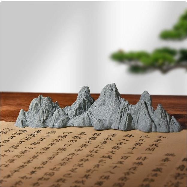 서예 붓 받침대 붓거치대 홀더 서예도구 돌재료 산모양 장식 - 상품 이미지