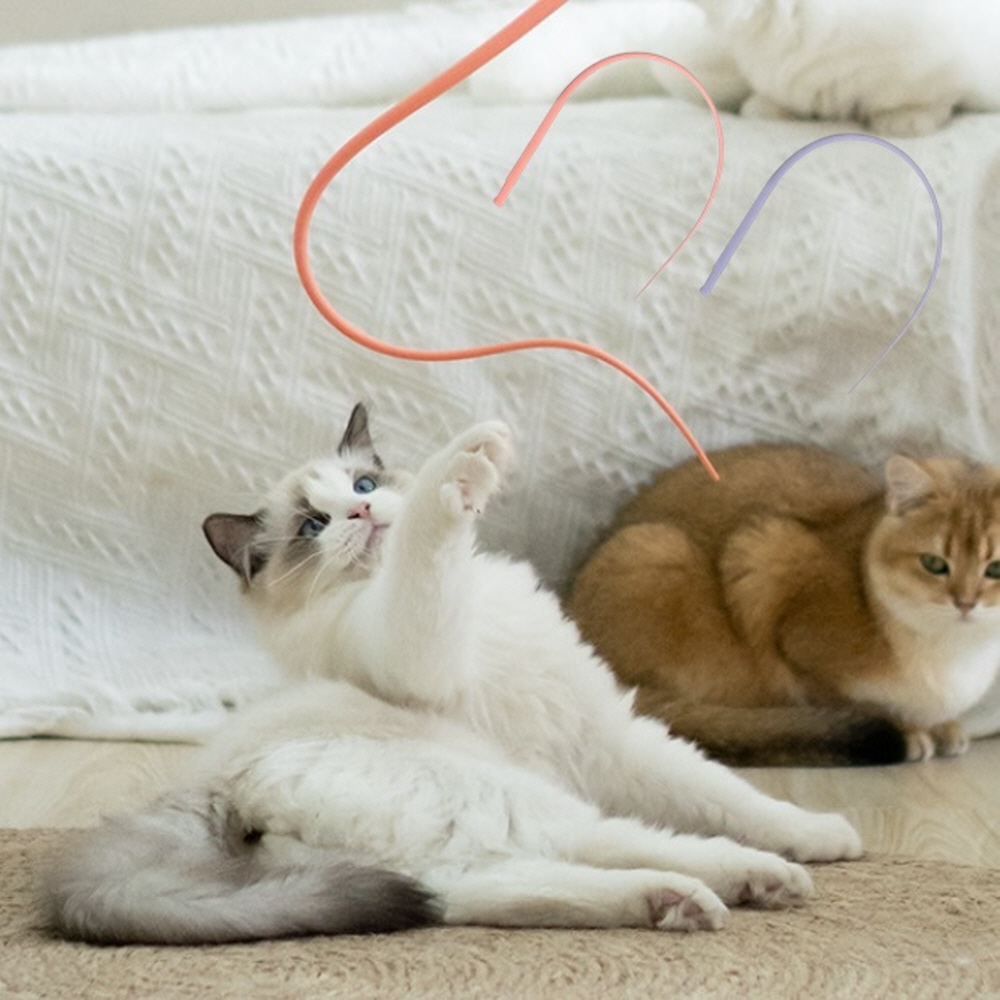 고양이 낚시대 쥐꼬리 고양이 장난감 리필 스틱 꼬리 장남감 고무 낚싯대 실리콘 제품 이미지
