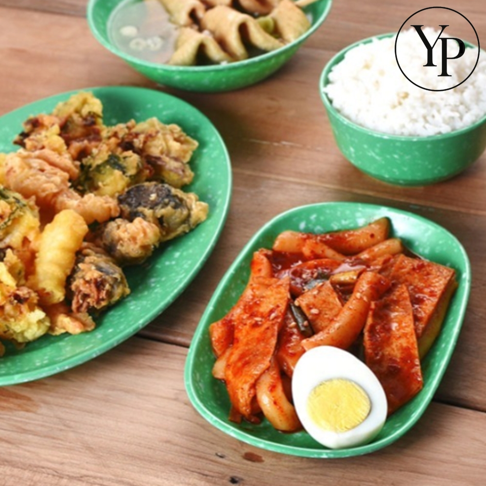 레트로 멜라민 접시 분식 떡볶이 짜장면 단무지 그릇 빈티지 업소용 대접 식기 - 상품 이미지