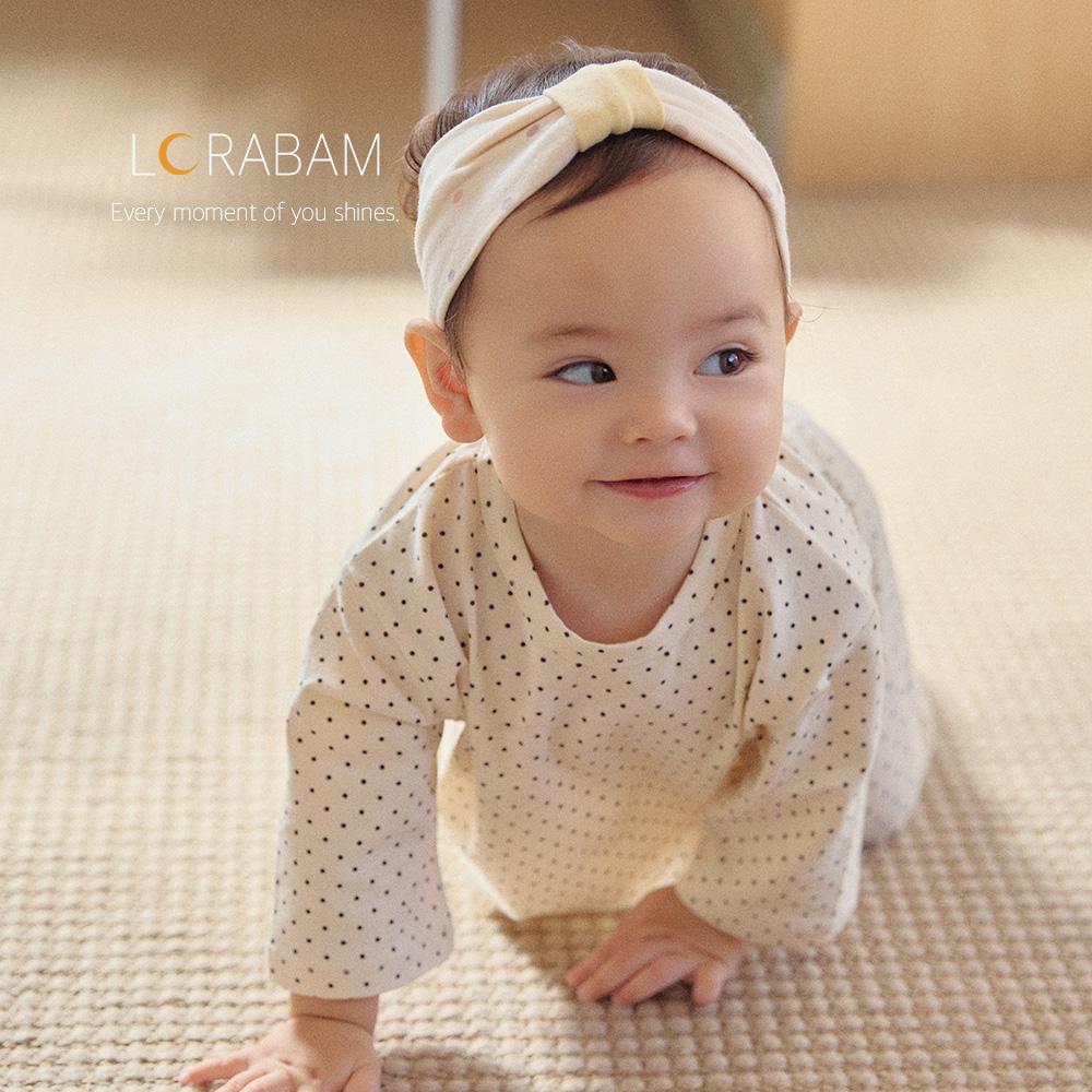 로라밤 라운드도트 베이비실내복 아기 내복 50일 100일 돌 촬영 봄 가을 겨울