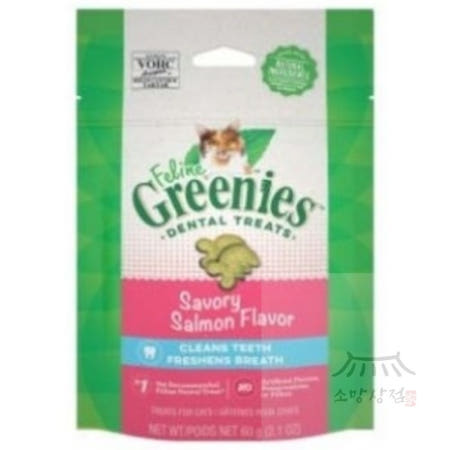 소망상점 [필라인] 그리니즈 연어 60g 냥이간식 고양이비스켓 고양이덴탈간식