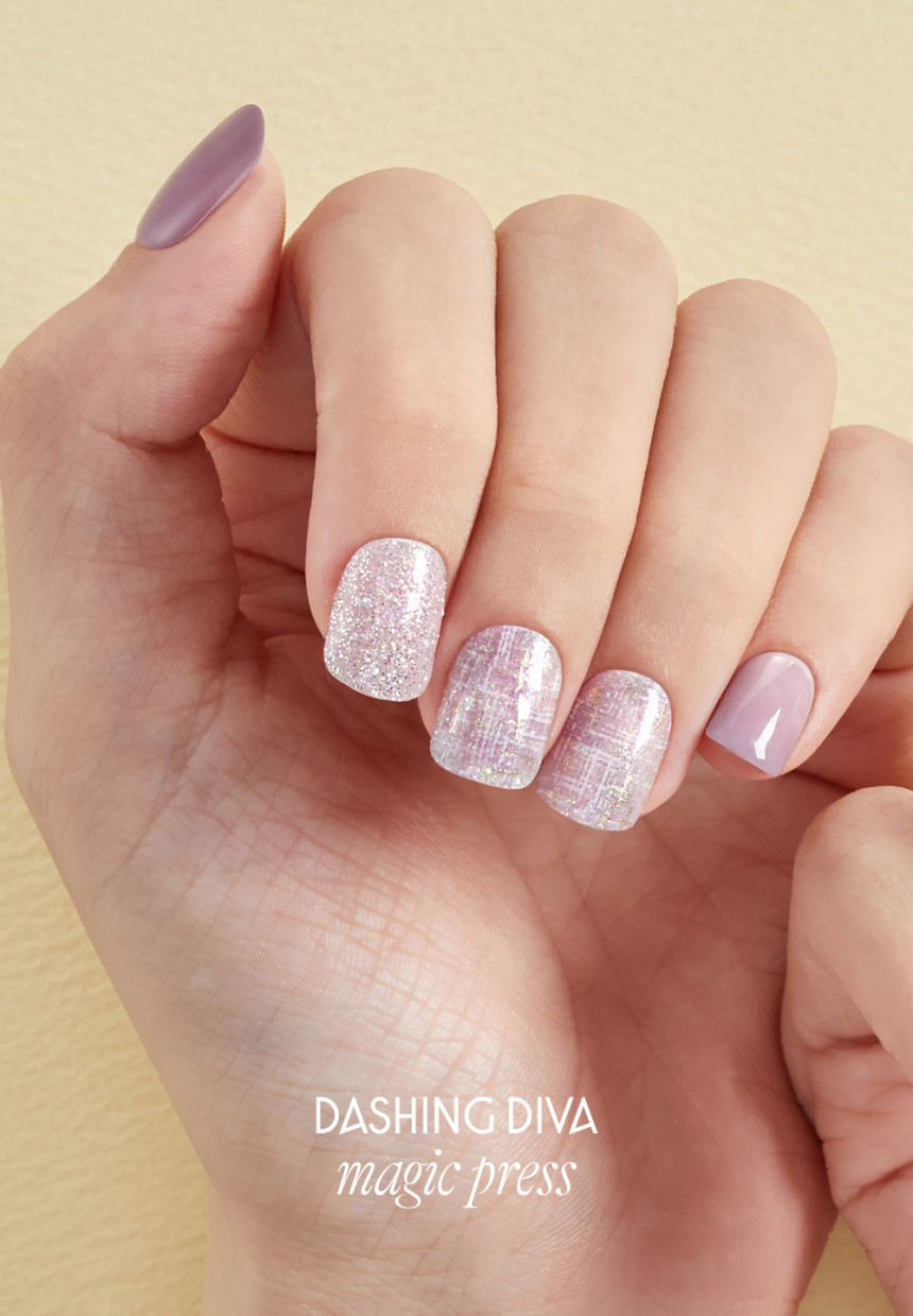 Dashing Diva Magic Press Dear Lilac Short Square Nails