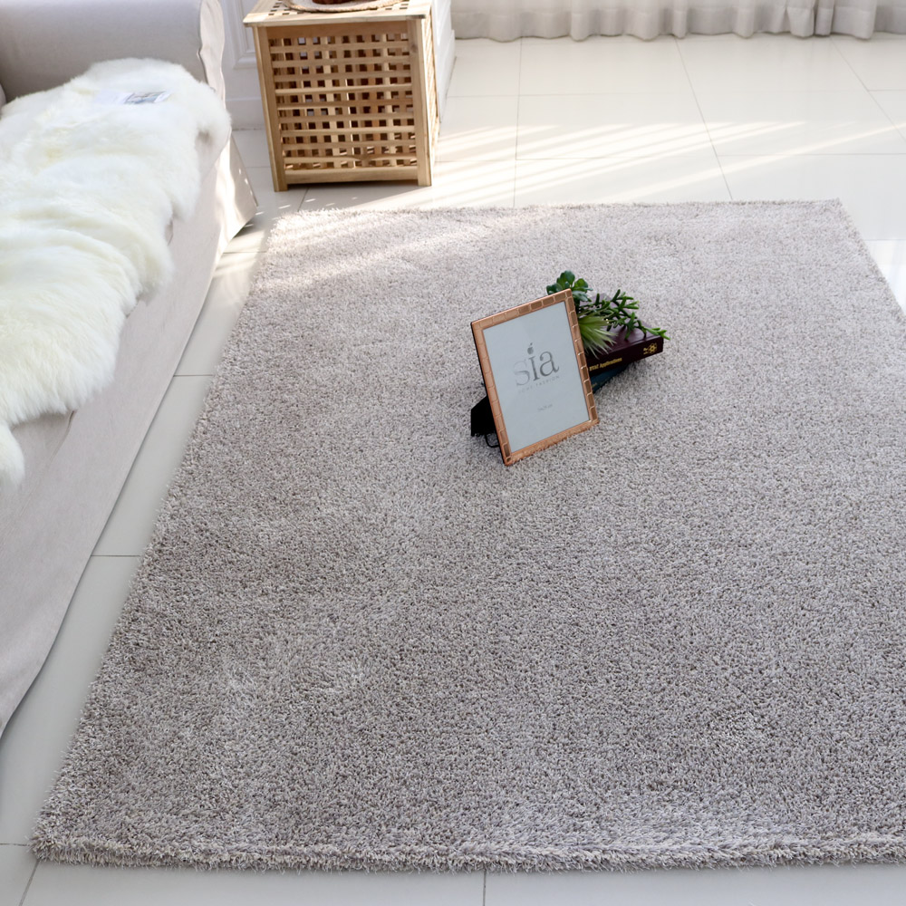 먼지없는 워셔블 장모 온감 러그 대형 거실 침실 원룸 루틴 그레이, 원형 200