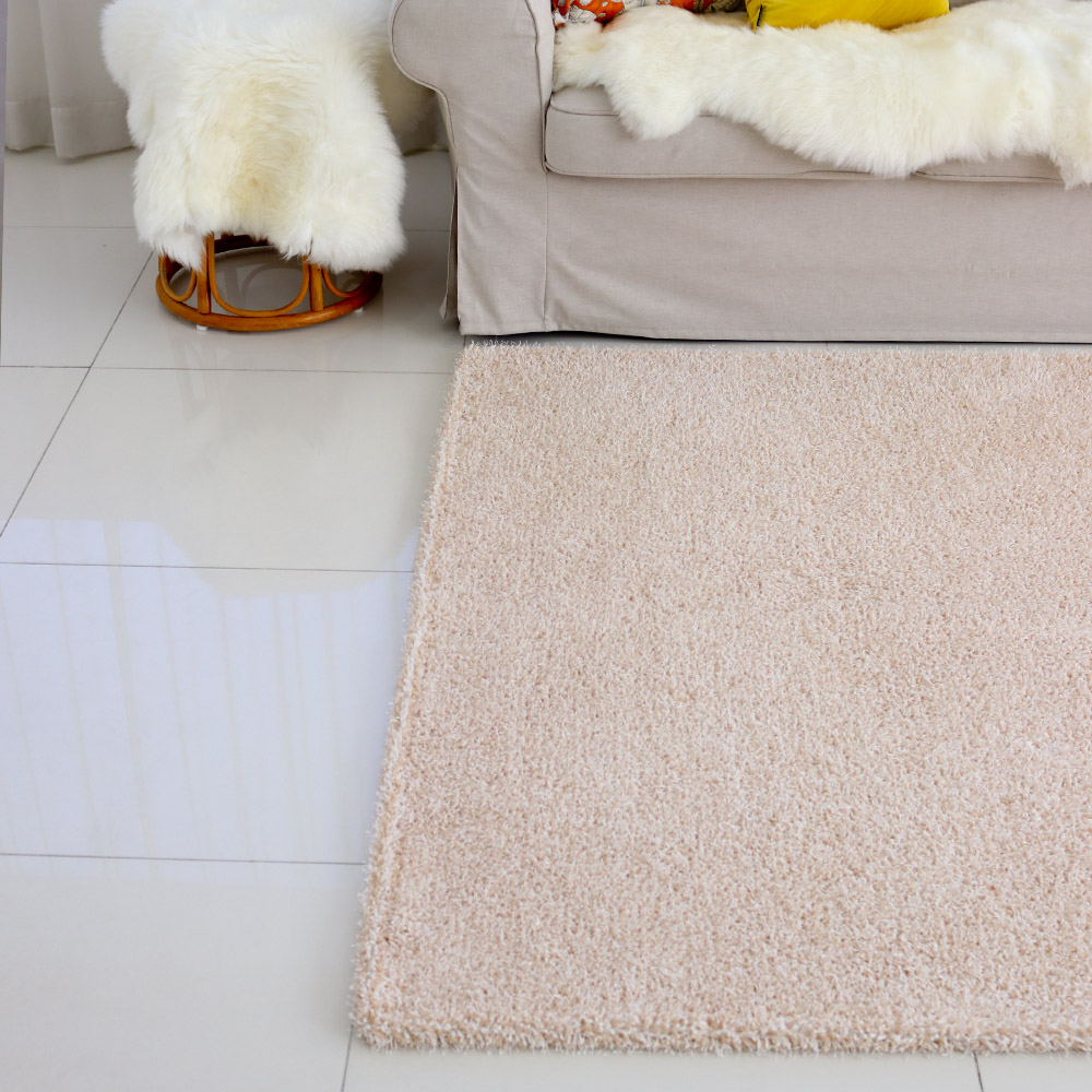 먼지없는 워셔블 장모 온감 러그 대형 거실 침실 원룸 루틴 아이보리, 150x200