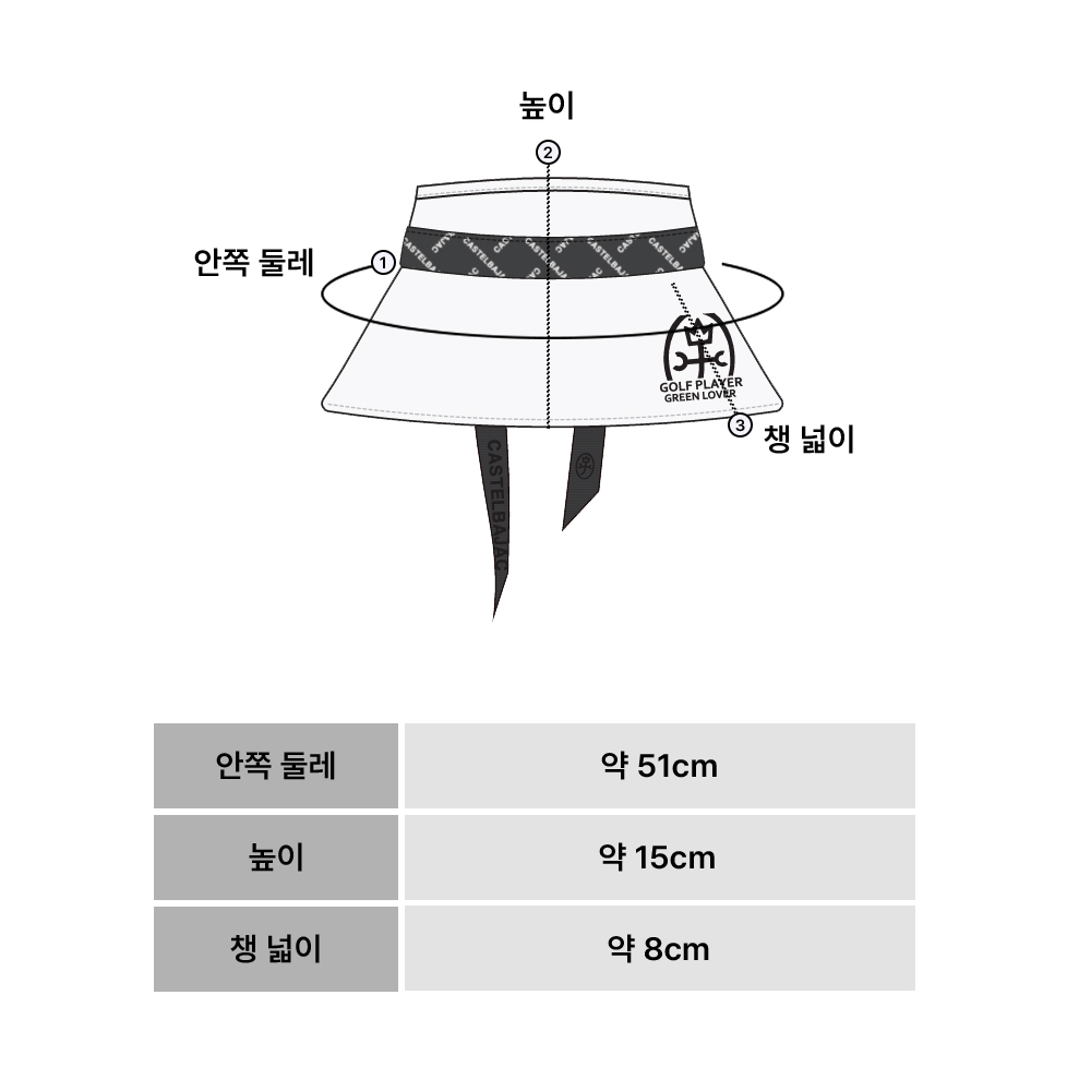 까스텔바작 얼루어 리본 여성 바이저 썬캡 골프모자 BWEW-GC503 블랙 이미지 8