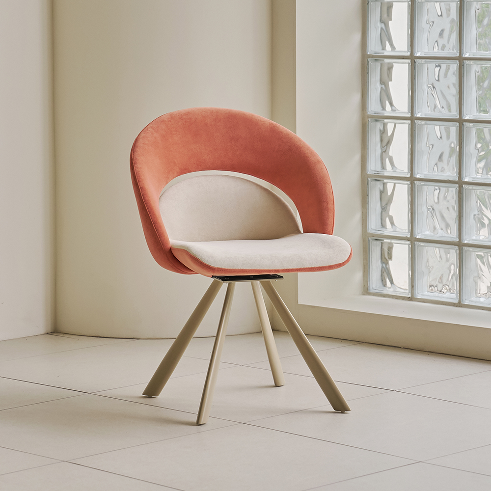 편한 인테리어 식탁 고급스러운 아쿠아텍스 방수 기능성 패브릭 디어 회전 의자