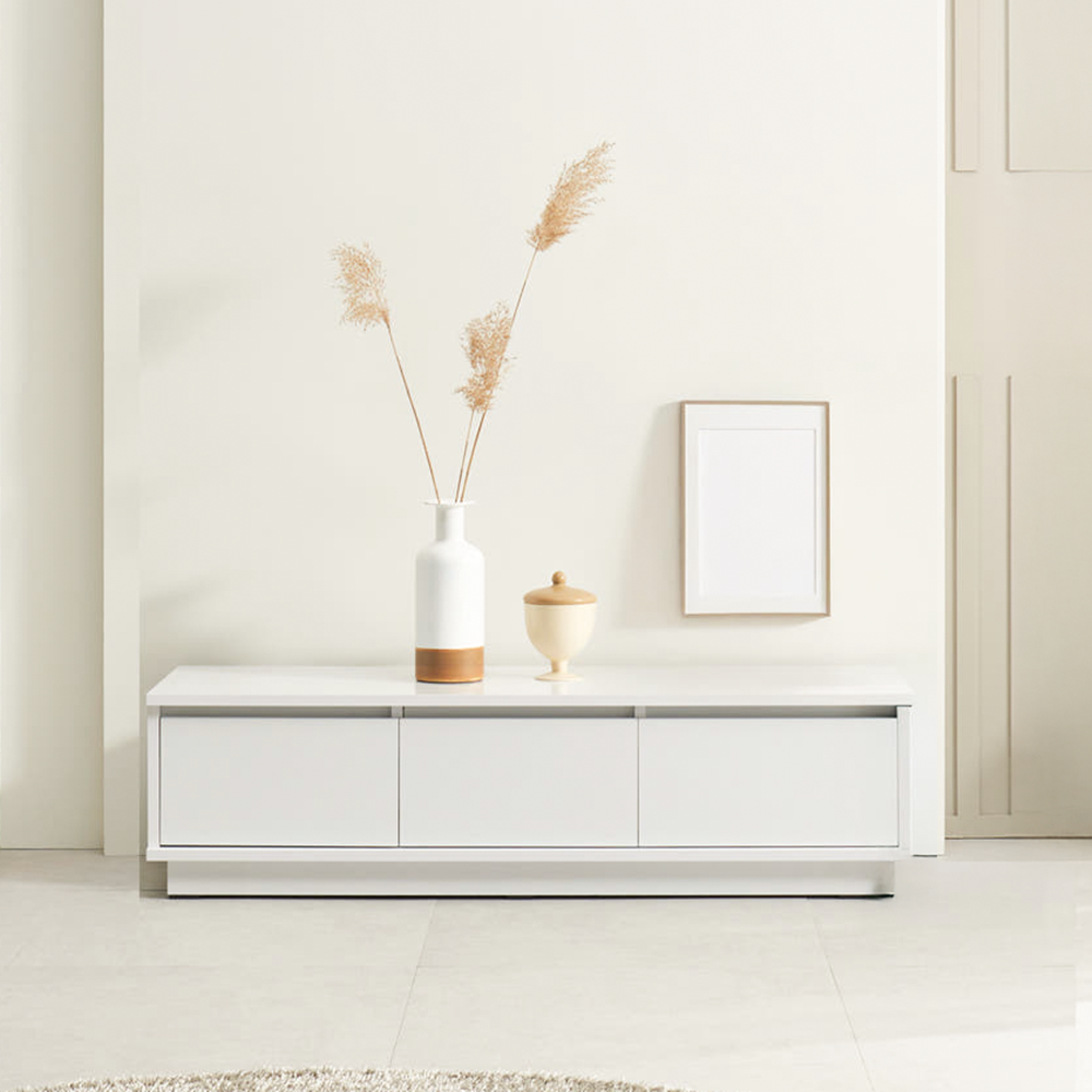 로아 75인치 티비서랍장 안방 tv장 낮은 거실장 1200x400x332mm, 화이트