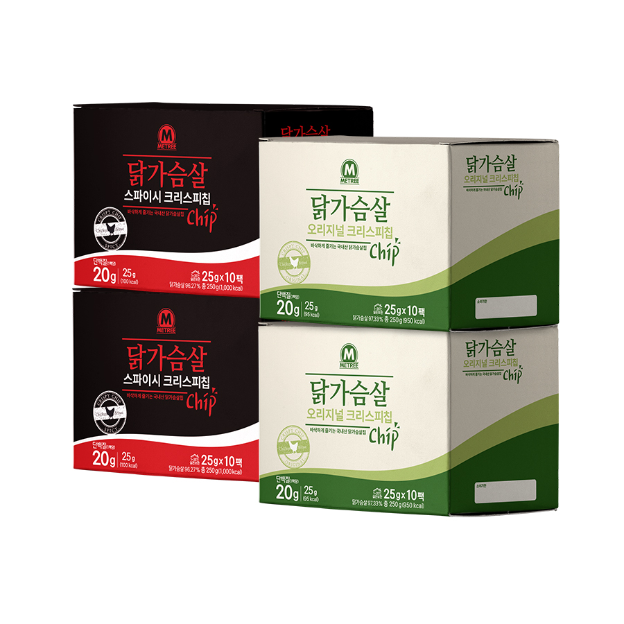 미트리 닭가슴살 크리스피칩 2종 2박스(20개)