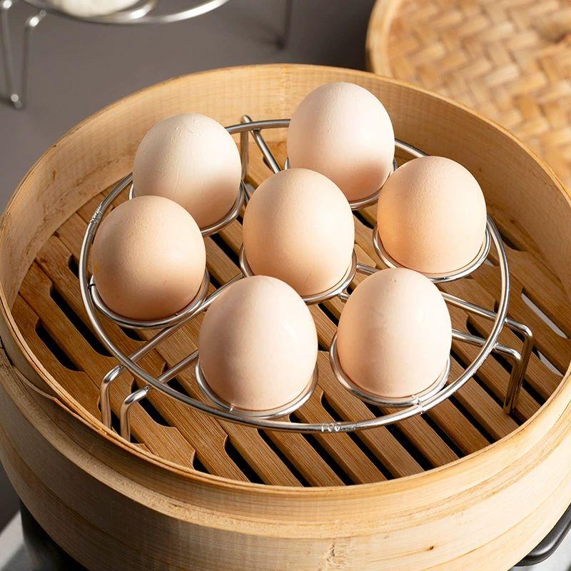 삶은계란 달걀찜기 스테인레스 쿠커 찜통 삶은 에그쿠커 멀티 가정용 올스텐 만두 맥반석 짧은 다리 스타일 - 상품 이미지