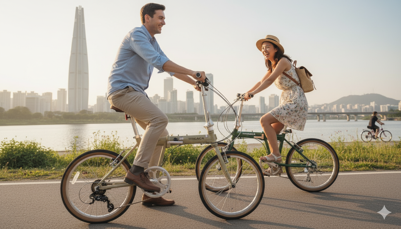 티티카카 플라이트 F7 - 시마노7단,알루미늄 접이식 미니벨로 자전거,F7 무광화이트 반조립