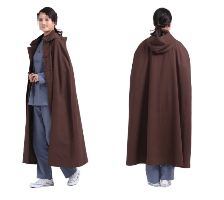할로윈 마법사 의상 후드 모자 분장 중세 마녀 파티 코스튬 코스프레 세트 회색 120CM - 상세 이미지 3
