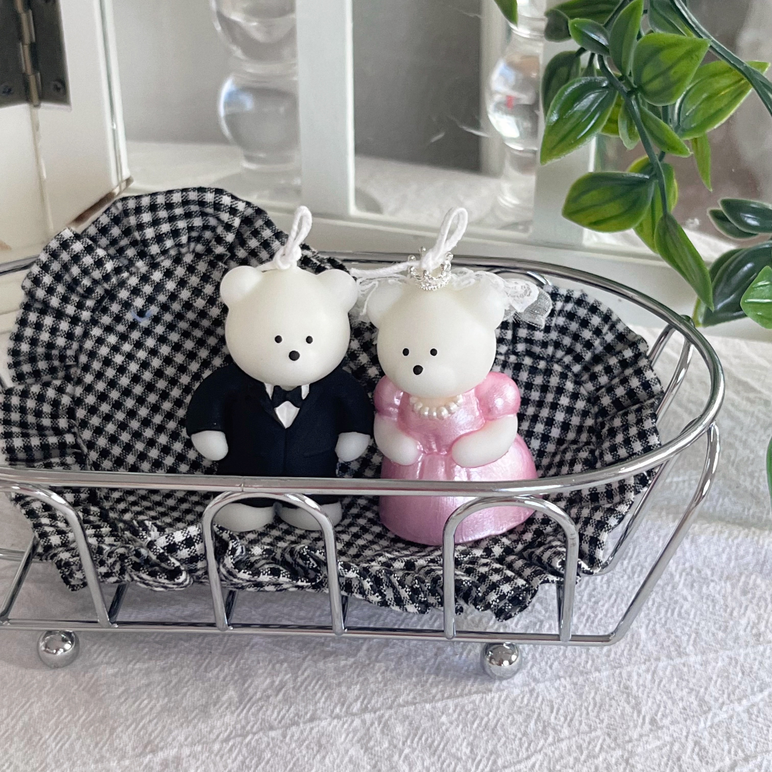 웨딩베어캔들 프로포즈 웨딩촬영 커스텀제작 캔들 소품 결혼기념일 집들이선물 레이지선데이모닝