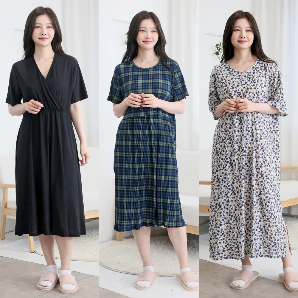 홈원피스 플리츠 주름 랩 롱 빅사이즈 냉장고 원피스 나시 홈드레스 상품 이미지