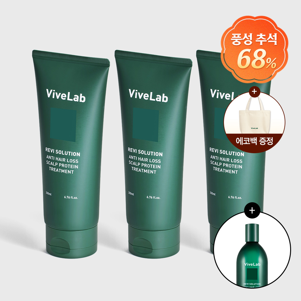 바이브랩 리바이브 솔루션 트리트먼트 고영양 단백질 트리트먼트 플로럴 우디 머스크, 200ml, 3개