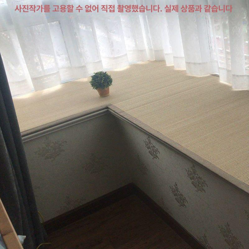 일본다다미 대나무돗자리 연한색 여름카페트 대나무자리 일본식 돗자리 침대대나무자리 카본 좁은 가장자리 1.4cm 200x200cm - 상세 이미지 3