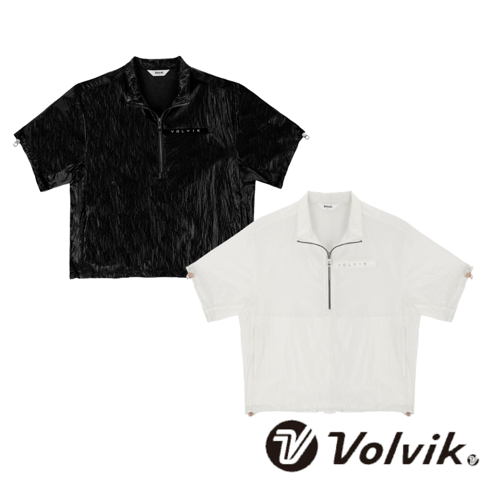 볼빅 골프웨어 여성골프웨어 여성 골프 점퍼 반팔 메탈릭 아노락 홑겹 P801 - 상품 이미지