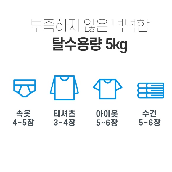 5KG탈수기 세차장 수영장 수영복 아기옷 미니 소형탈수기 - 상세 이미지 3