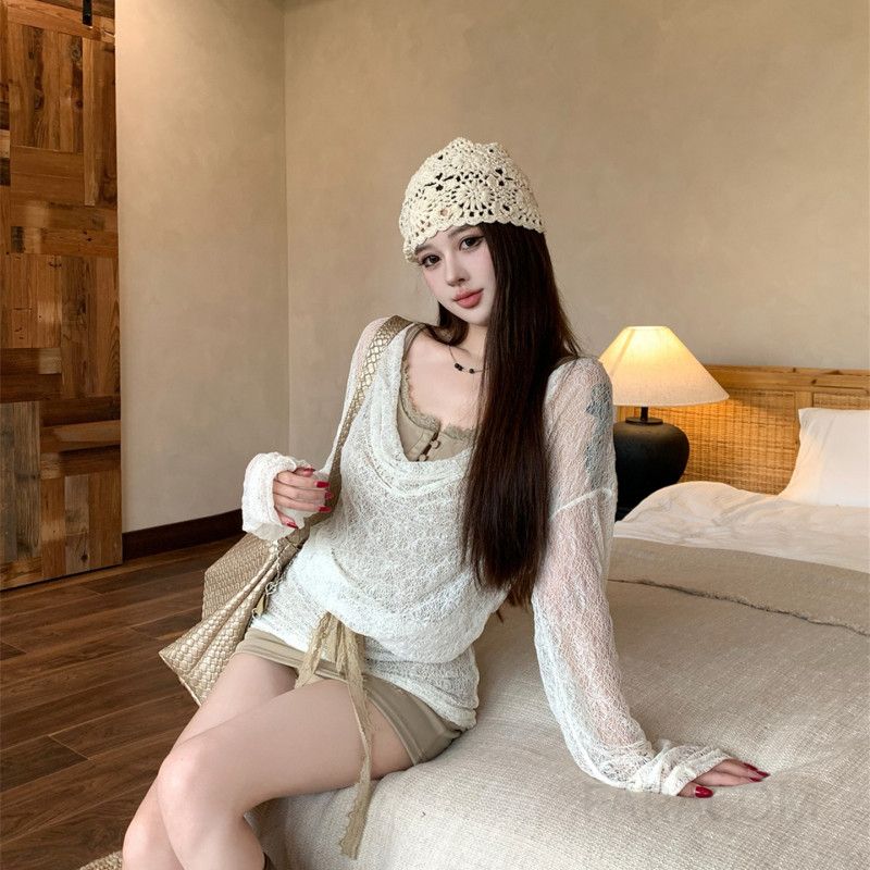 가을 여성용 레이스 스탠드 칼라 긴팔 드레스 슬림핏 레이어드 스타일 우아한 분위기 셀프 웨딩이나 피로연에 적합한 힙한 디자인 - 상세 이미지 5