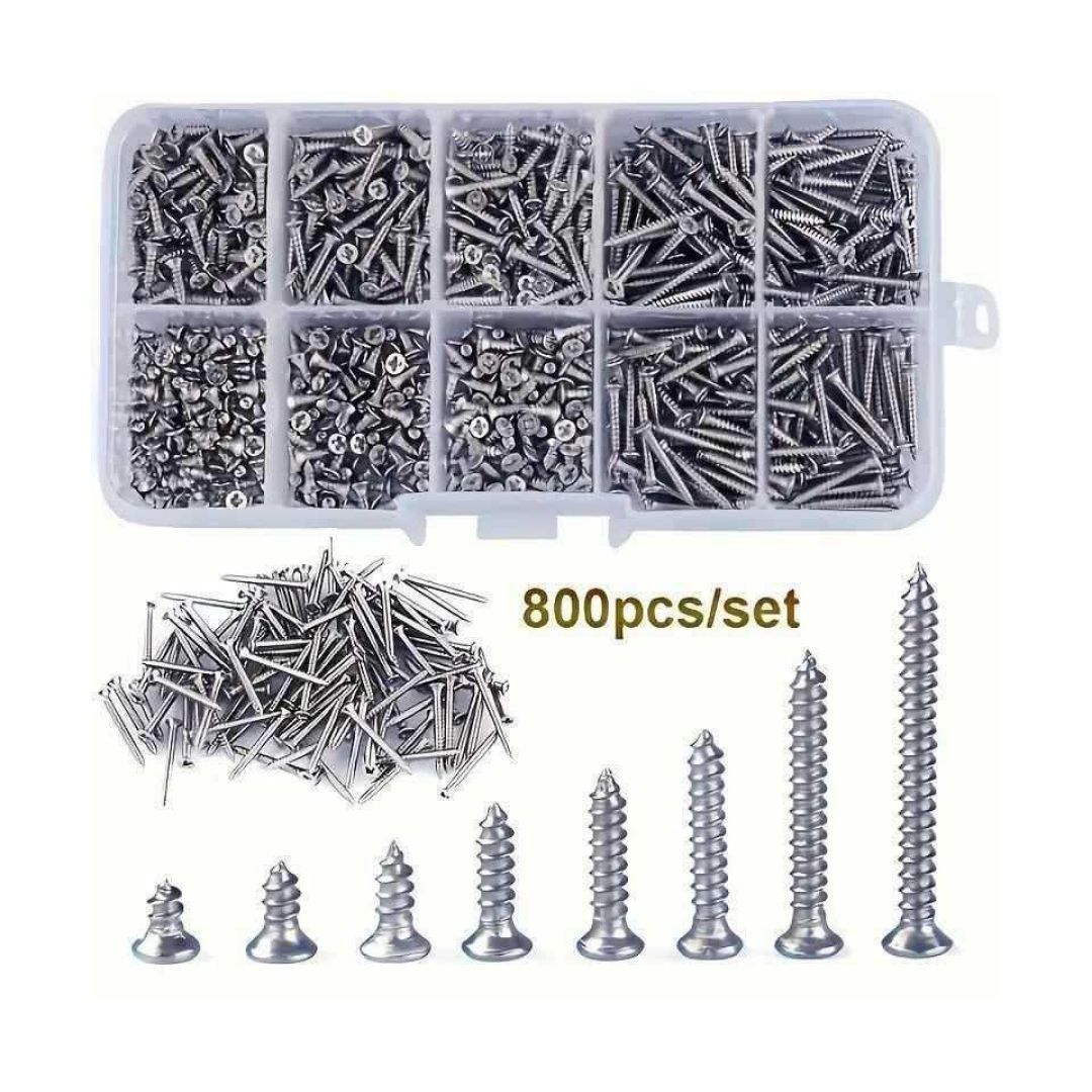 소형 스크류 피스 M2 800 pcs 세트 소형 목재용 - 상세 이미지 3