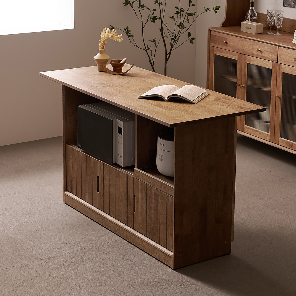 헤이즐 원목 주방수납장 아일랜드 식탁 테이블 홈바 수납장 1200 GM428C