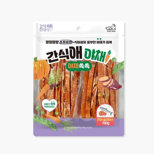 간식애 강아지 반려견 야채 스트레스 해소 간식 소프트 연어 슬라이스 150g - 상품 이미지