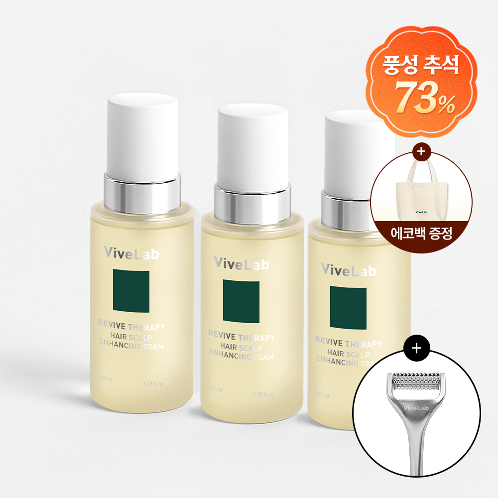 바이브랩 리바이브 테라피 헤어 스칼프 인핸싱 폼 두피 영양제 에센스 플로럴, 100ml, 3개