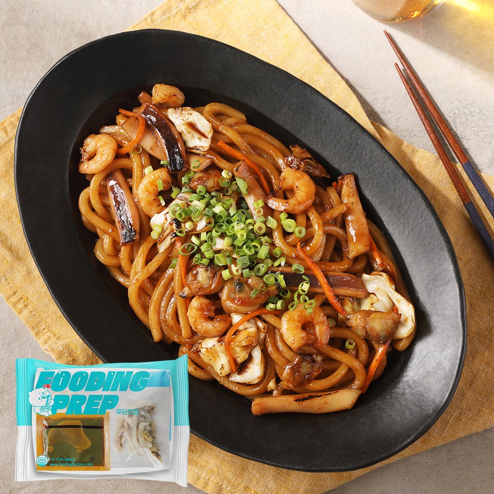 [푸딩팩토리] 푸딩프렙 해물볶음우동 350g 야끼우동 특제 일본식 데리야끼 소스